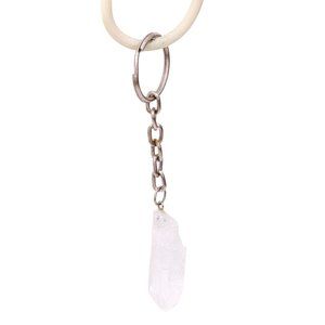 Rough Quartz Crystal Point Gemstone Keychain Natural Raw Gem Metaphysical Shop